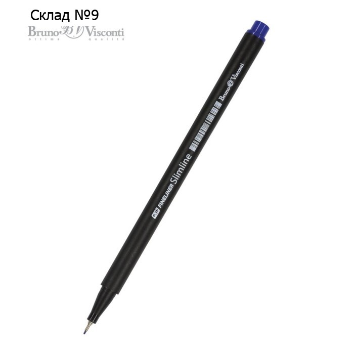 Ручка капиллярная BrunoVisconti Slimline FINELINER 0.36 мм, синяя
