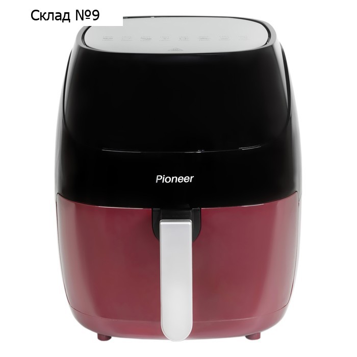 Аэрогриль Pioneer SM503D, 1500 Вт, 5 л, чёрный с бордовым