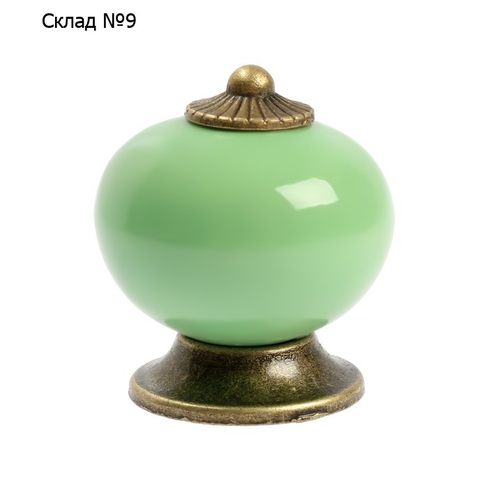 Ручка кнопка DOME Ceramics 003, керамическая, зеленая