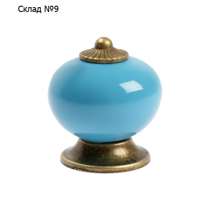 Ручка кнопка DOME Ceramics 003, керамическая, синяя