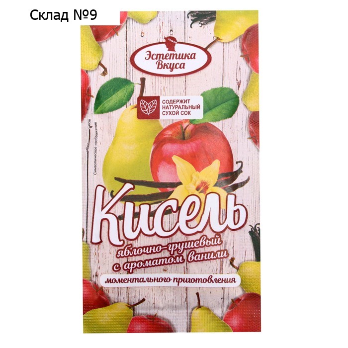 Кисель со вкусом яблока, груши и ароматом ванили, 30 г