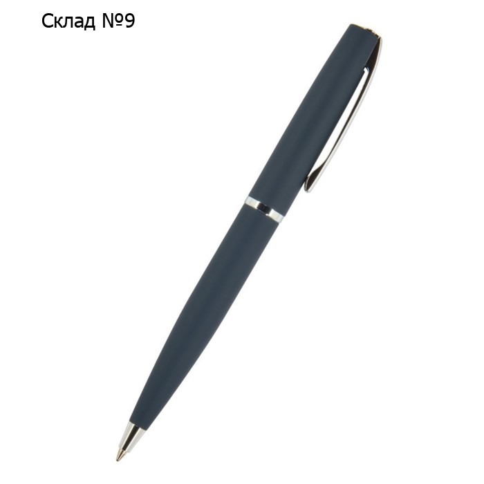 Ручка шариковая автоматическая BrunoVisconti SIENNA, 1,0 мм, матовый синий корпус Soft Touch, синие чернила