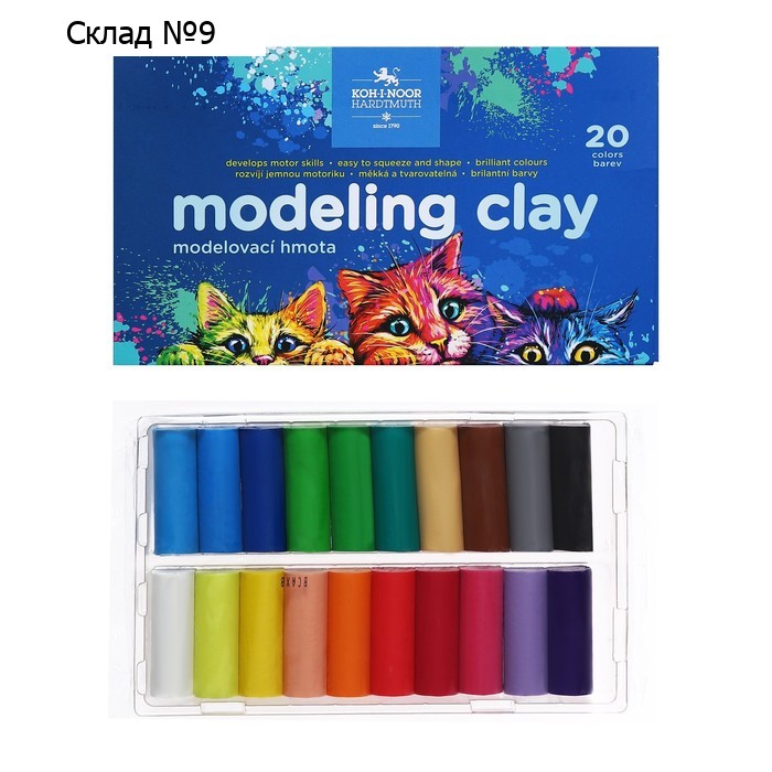 Пластилин 20цв 400г K-I-N 1315 CATS, карт/уп