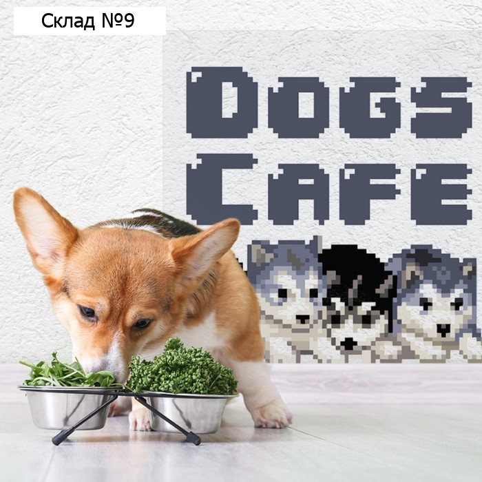 Защитная самоклеящаяся пленка на месте кормления/туалета питомца "Dogs café. Хаски" 50х40 см