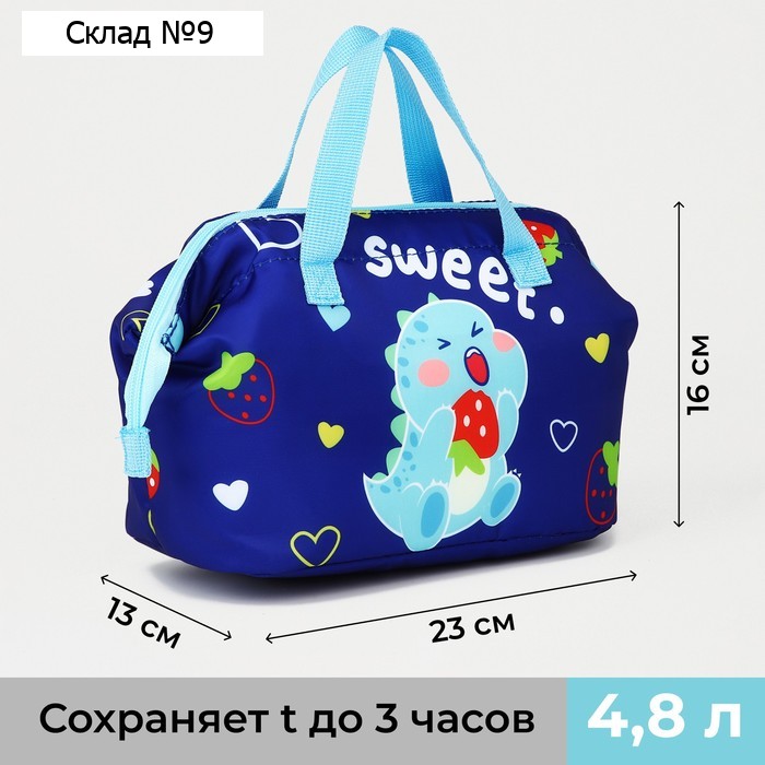 Термосумка на молнии, 4,8 л, цвет синий