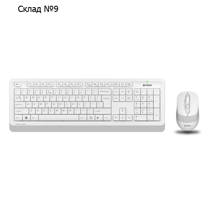 Клавиатура + мышь A4Tech Fstyler FG1010 клав:белый/серый мышь:белый/серый USB беспроводная M   10046