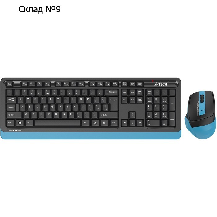 Клавиатура + мышь A4Tech Fstyler FG1035 клав:черный/синий мышь:черный/синий USB беспроводная   10046
