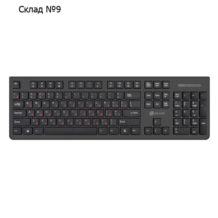 Клавиатура Оклик 505M черный USB slim