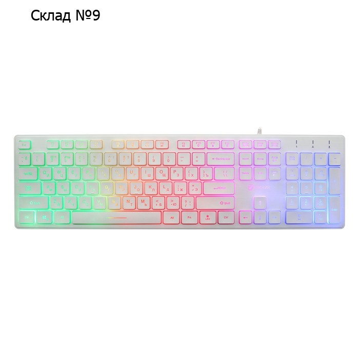 Клавиатура Оклик 550ML белый USB slim Multimedia LED