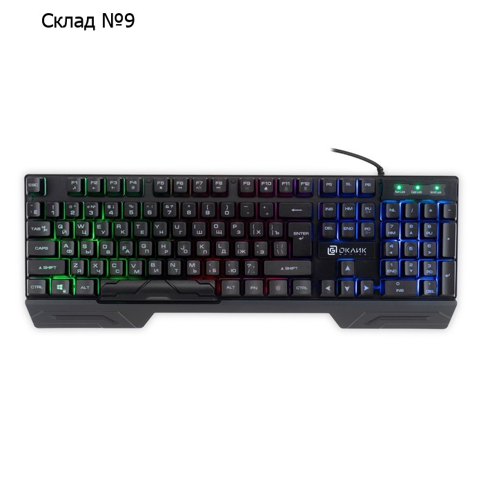 Клавиатура Оклик 709G черный USB LED (1788144)