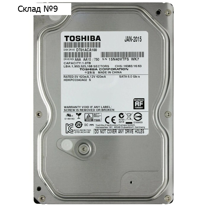 Жесткий диск Toshiba SATA-III 1TB DT01ACA100 (7200rpm) 32Mb 3.5"