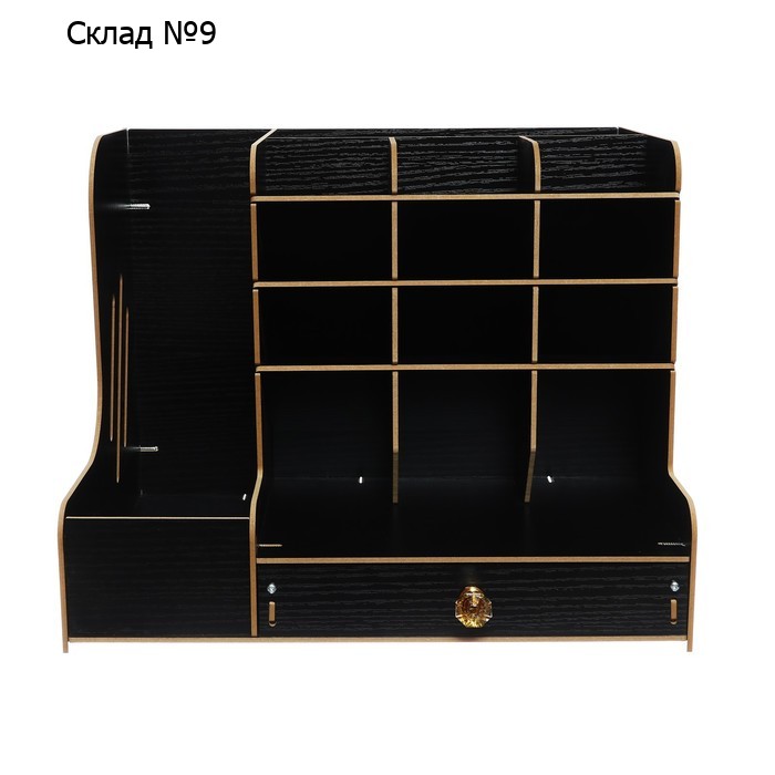 Органайзер-подставка настольный deVENTE. Magnat 33 x 26 x 26 см, МДФ, чёрный, картонная коробка