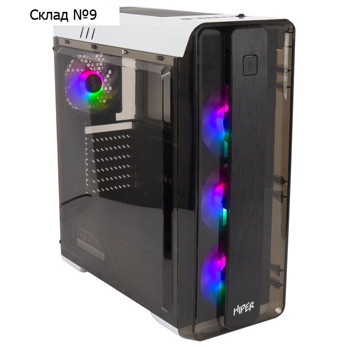 Корпус Hiper M11 FRGB-WT черный без БП ATX 2x120mm 1xUSB2.0 1xUSB3.0 audio bott PSU