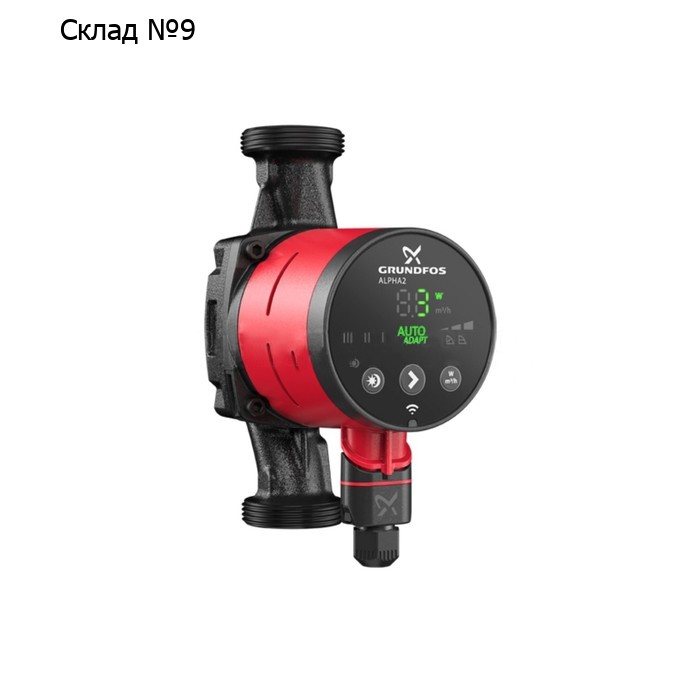 Насос циркуляционный Grundfos ALPHA2 25-60 180, 34 Вт, 48 л/мин, напор 6 м
