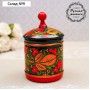 Банка для хранения сыпучих продуктов, кадочка, средняя, 9×14 см, дерево, хохлома, МИКС