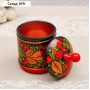 Банка для хранения сыпучих продуктов, кадочка, средняя, 9×14 см, дерево, хохлома, МИКС