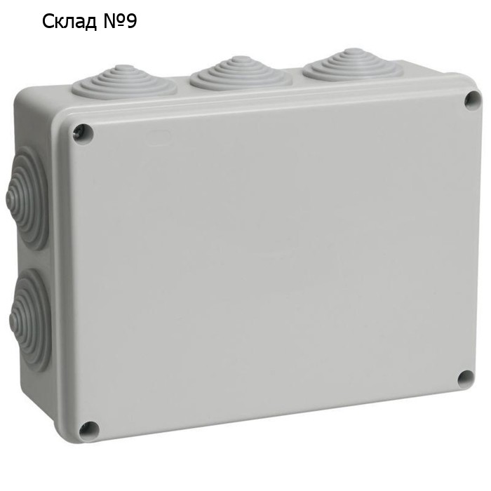 Коробка распаечная ОП 190х140х70 IP55 КМ41244 RAL7035 (10 гермовводов) IEK UKO11-190-140-070-K41-55