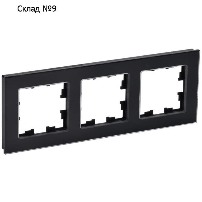 Рамка 3-м BRITE РУ-3-2-БрЧ стекло черн. IEK BR-M32-G-K02
