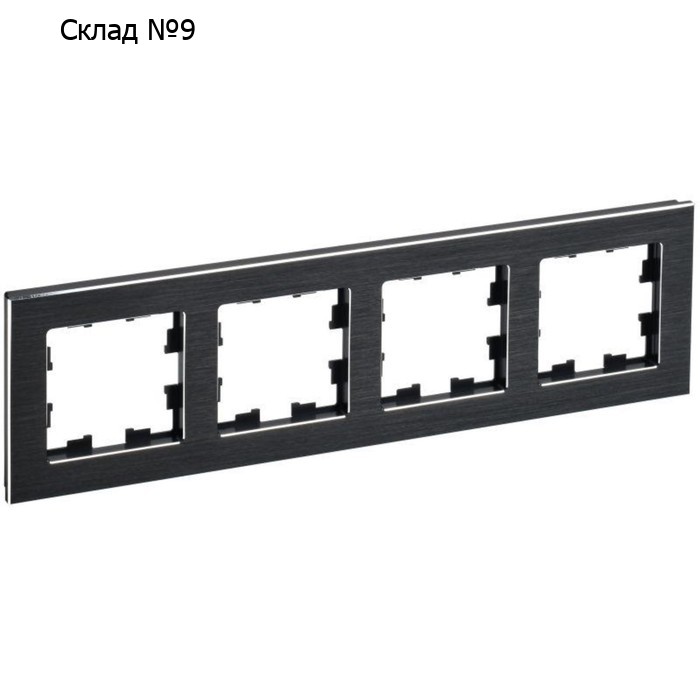 Рамка 4-м BRITE РУ-4-1-БрЧ металл черн. IEK BR-M42-M-K02