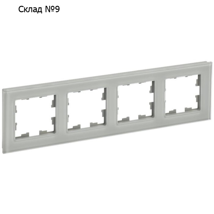 Рамка 4-м BRITE РУ-4-2-БрД стекло дым. IEK BR-M42-G-K30