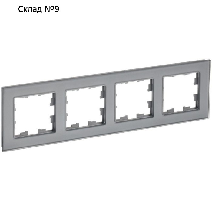 Рамка 4-м BRITE РУ-4-2-БрСе стекло сер. IEK BR-M42-G-K03