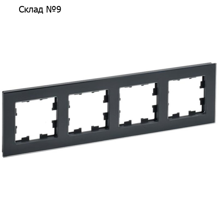 Рамка 4-м BRITE РУ-4-2-БрЧ стекло черн. IEK BR-M42-G-K02