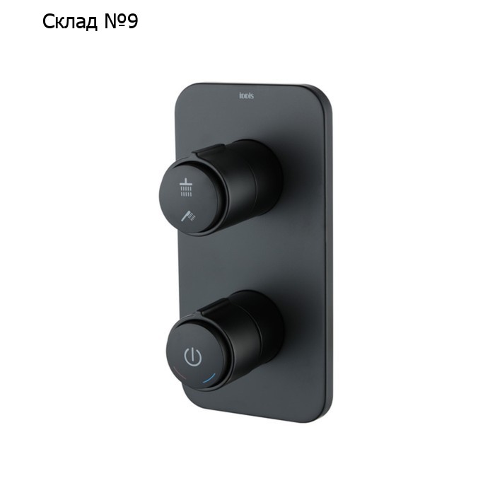 Смеситель скрытого монтажа с двумя выходами IDDIS Push Control, чёрный матовый