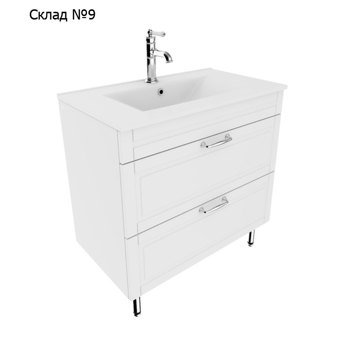 Тумба напольная с раковиной IDDIS Oxford OXF80W0i95K, 80 см, белая