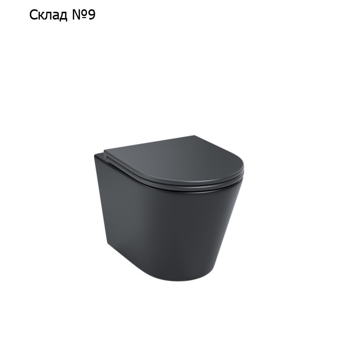 Унитаз подвесной IDDIS Calipso CALR3BMi25, SoftClose и EasyFix, безободковый, чёрный матовый   10167