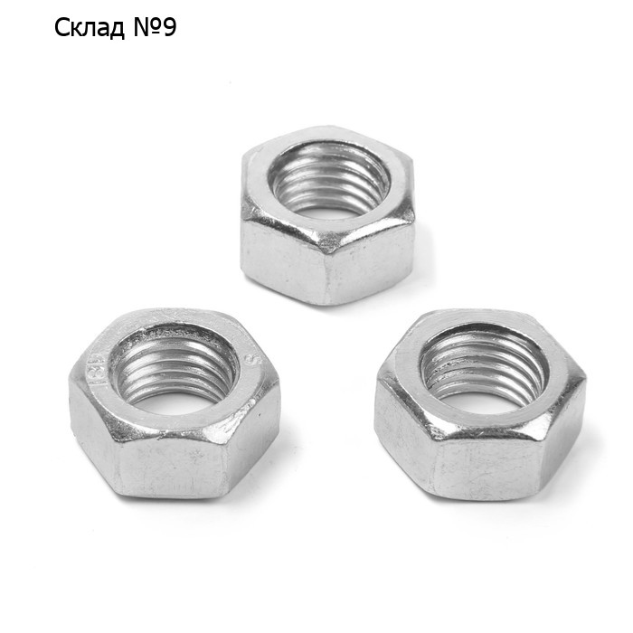 Гайка ТУНДРА, шестигранная, DIN 934, класс прочности 6, оцинкованная, М16, 1 кг