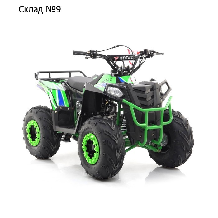 Квадроцикл детский бензиновый Motax Atv Grizlik A110, чёрно-зеленый