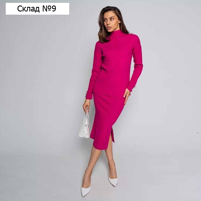 Костюм женский (джемпер/юбка), цвет фуксия, размер ONE SIZE (46-50)