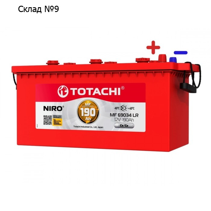 Автомобильный аккумулятор Totachi NIRO MF 69034 LR, 190 Ач, обратная полярность