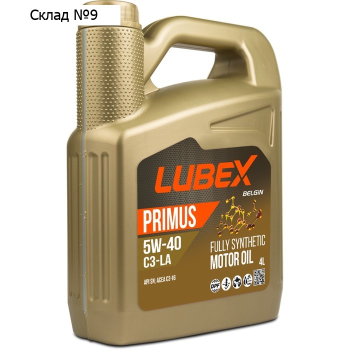 Масло моторное LUBEX PRIMUS C3-LA 5W-40 SN C3, синтетическое, 4 л