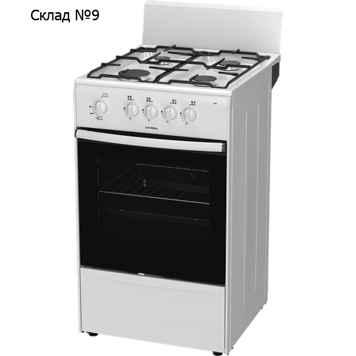 Плита Darina A 3001 W, газовая, 4 конфорки, 50 л, газовая духовка, белая