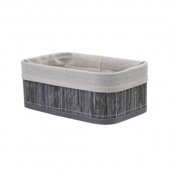Корзина стеллажная "Бамбук", Д260 Ш160 В100, пепельный, белый