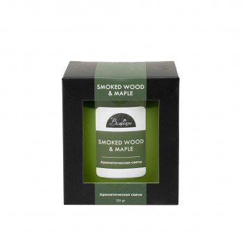 Ароматическая свеча SMOKED WOOD & MAPLE в стекле, Д70 Ш70 В78