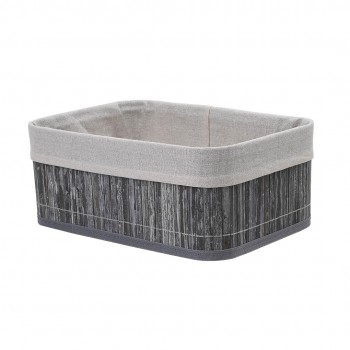 Корзина стеллажная "Бамбук", Д300 Ш200 В120, пепельный, белый