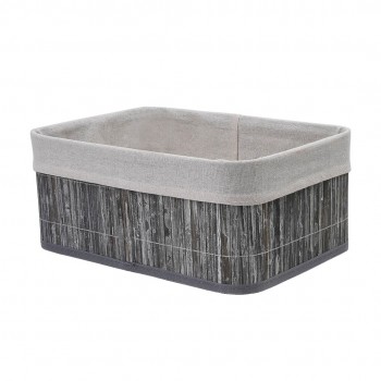Корзина стеллажная "Бамбук", Д330 Ш230 В140, пепельный, белый