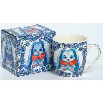 НЕЖНОСТЬ, кружка 270мл, МИКС 2 ДЕКОРА, NEW BONE CHINA, индивидуальная подарочная упаковка