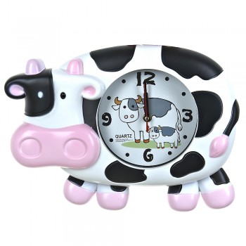Часы настенные (с маятником) "Веселая корова" 35,5*7,5*26см. (4вида) (часы-батарейка 1"АА" в комплект не входит) (пластик) (подарочная упаковка)