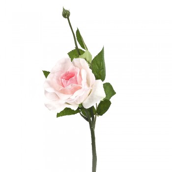 Цветок искусственный (на ножке) "Роза нежная" h=40см. (real touch) (min24) (транспортная упаковка)