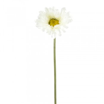 Цветок искусственный (на ножке) "Гербера белая" h=57см. (min120) (транспортная упаковка)