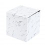 Банка для сыпучих продуктов (с бамбуковой крышкой) "Белый мрамор" d=10см. h=10,5см. v=520мл. (подарочная упаковка)