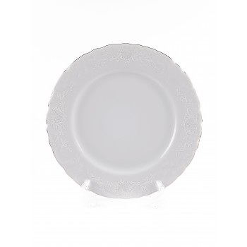 Тарелка мелкая 25 см  Рококо " Узор платина"