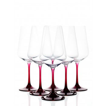 Сандра бокал для вина 450 мл D4657 (*6) Красная ножка
