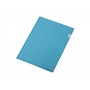 Папка-уголок прозрачный формата  А4 0,18 мм, синий глянцевый 