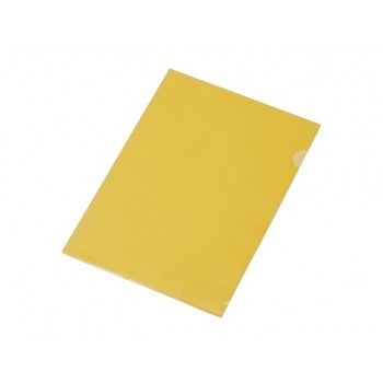 Папка-уголок прозрачный формата А4  0,18 мм, желтый глянцевый 